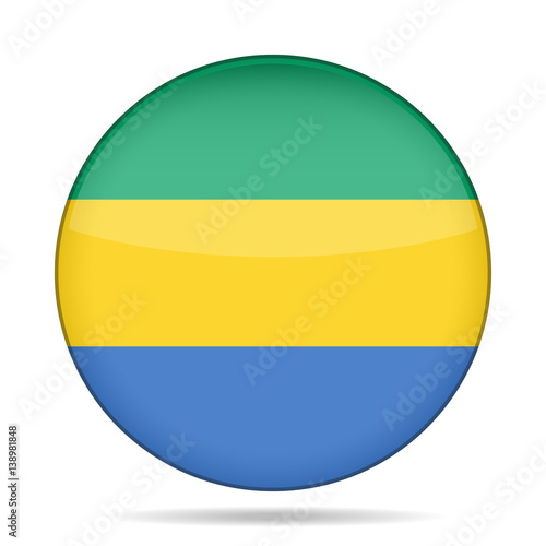 Free Download Flag of Gabon. Shiny round button. - GFXLoad