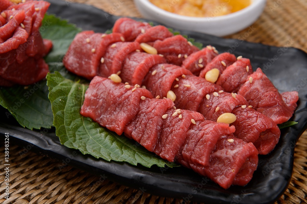 raw beef sashimi