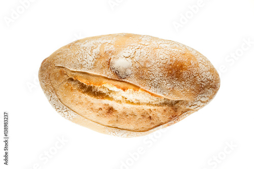 bread loaf on white background