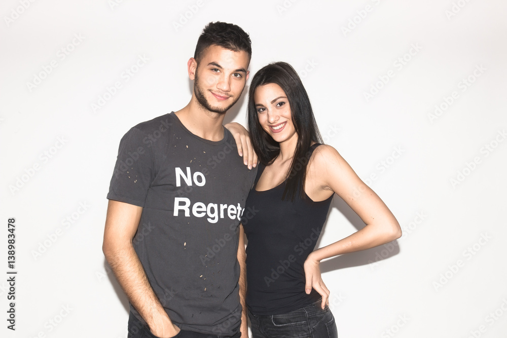 young woman man, brother sister, posing young woman man, brother sister, posing