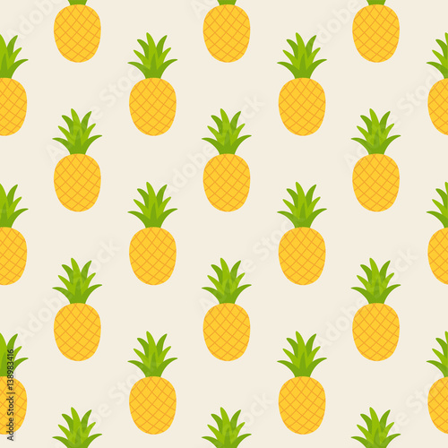seamless pattern of yellow pineapple