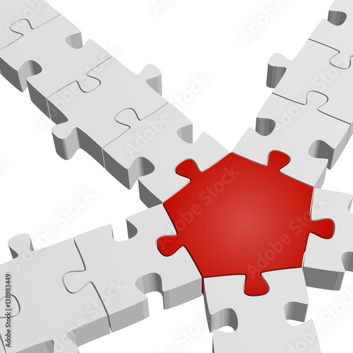 three dimensional puzzle connection