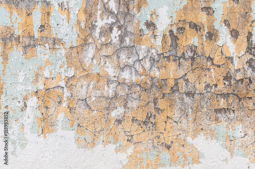 Old color skin on cement wall texture for background use