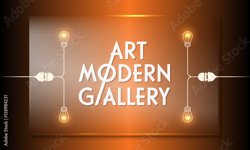 Glass panel with the words art modern gallery