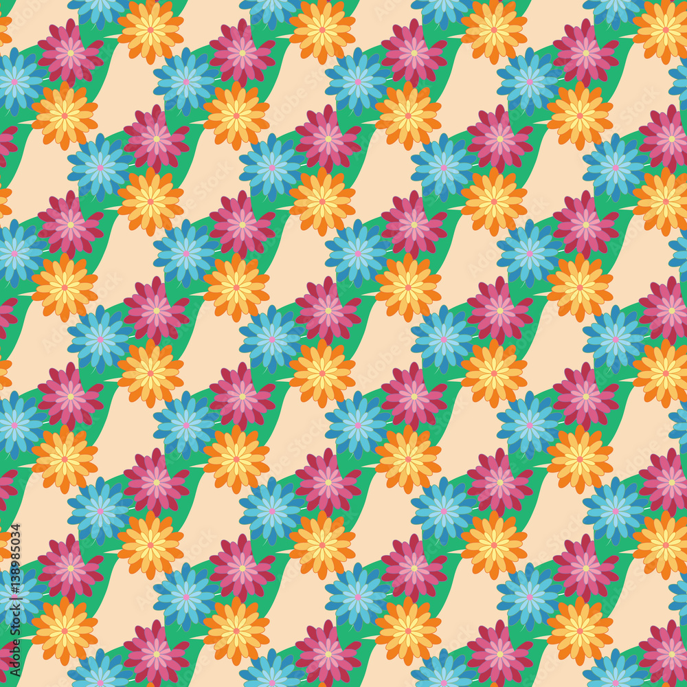 Flower and leaf seamless pattern Flower and leaf seamless pattern