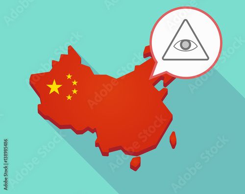 Map of China with an all seeing eye