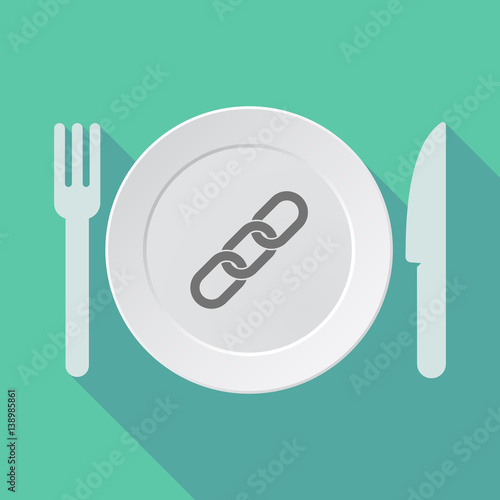 Long shadow dishware with a chain