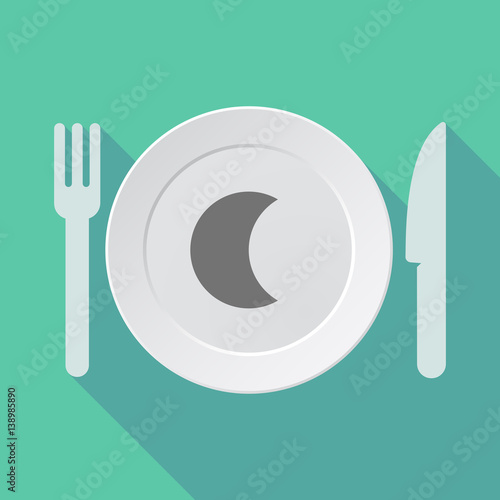 Long shadow dishware with a moon