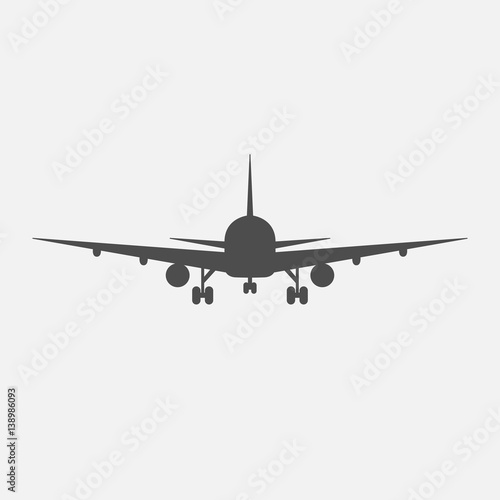 Fototapeta Naklejka Na Ścianę i Meble -  vector illustration line silhouette of airplane isolated