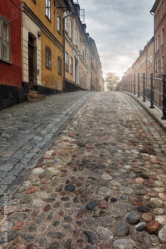 Old picturesque cobblestone...