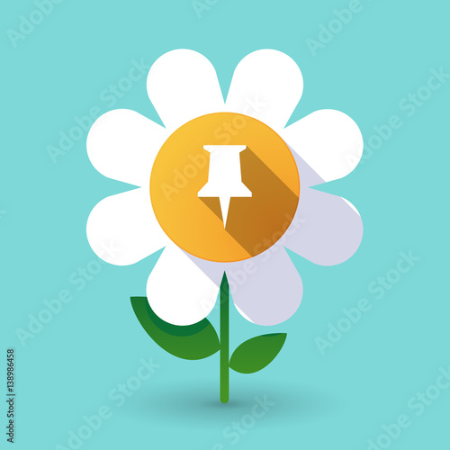 Long shadow daisy with a push pin