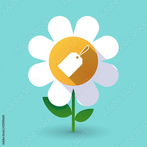 Long shadow daisy with a label
