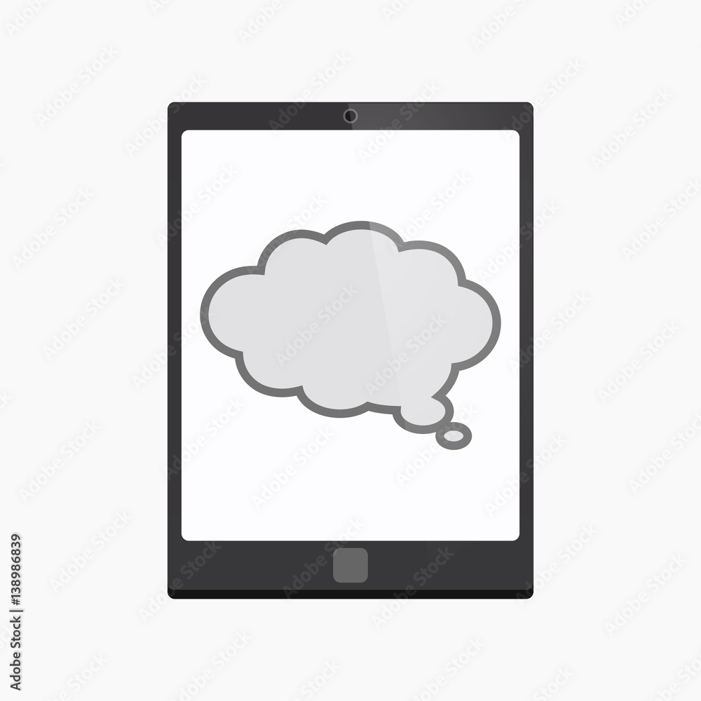 Isolated tablet pc with a comic cloud balloon Isolated tablet pc with a comic cloud balloon