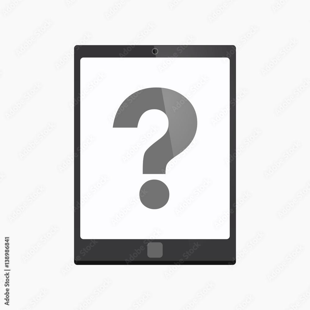 Isolated tablet pc with a question sign Isolated tablet pc with a question sign