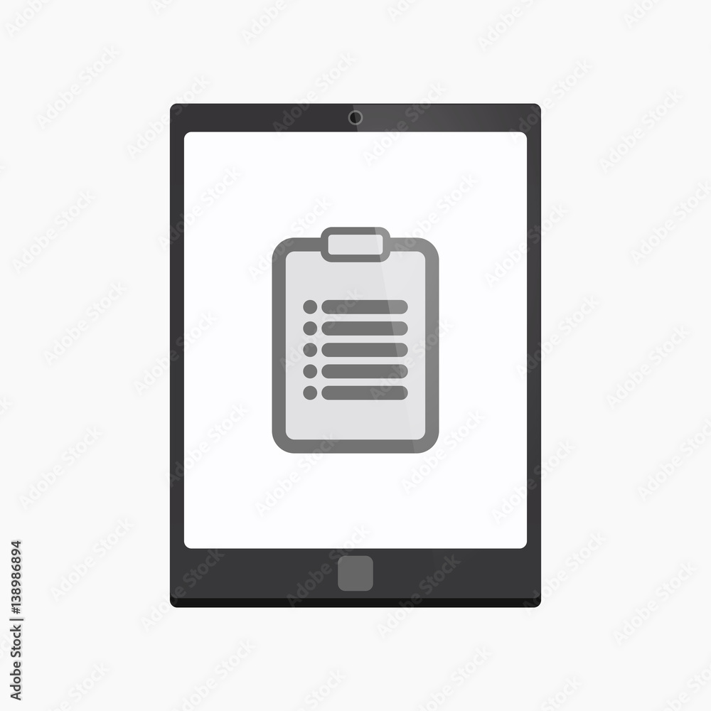 Isolated tablet pc with a report Isolated tablet pc with a report