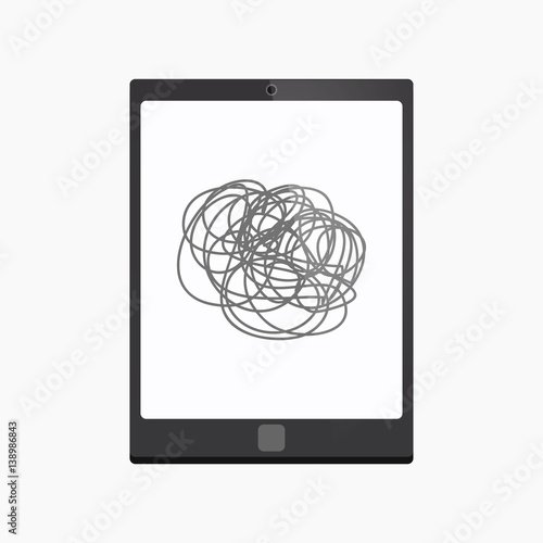 Isolated tablet pc with a doodle