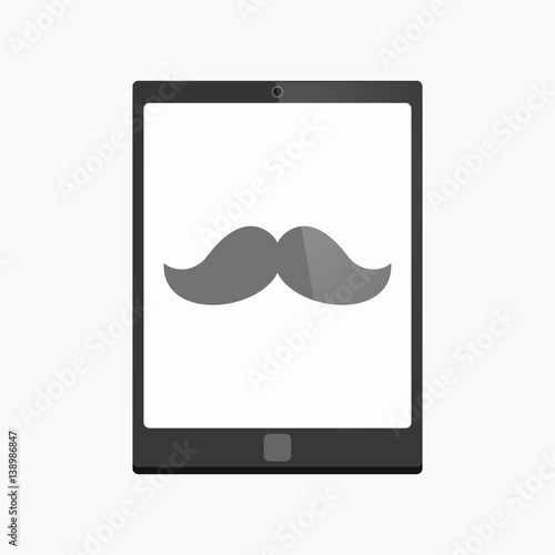 Isolated tablet pc with a moustache