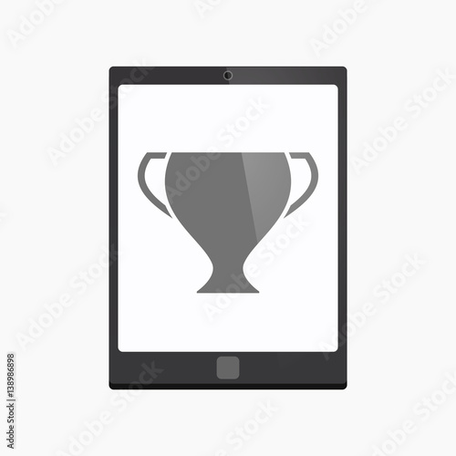 Isolated tablet pc with a cup