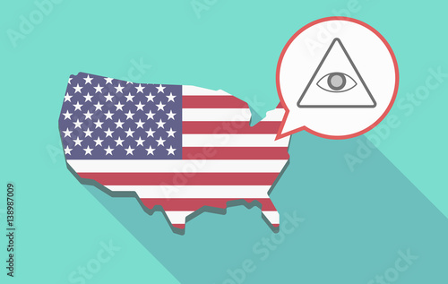 USA map with an all seeing eye