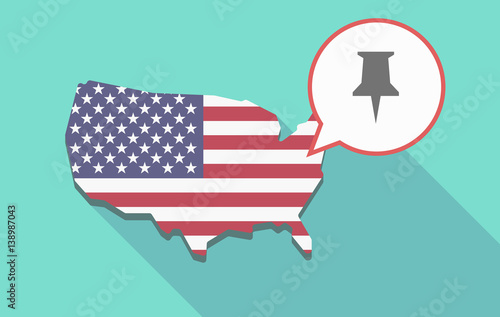 USA map with a push pin