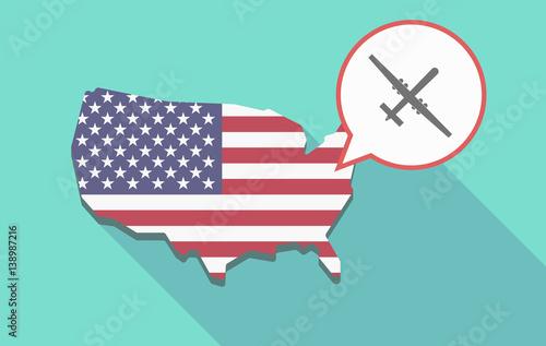 USA map with a war drone