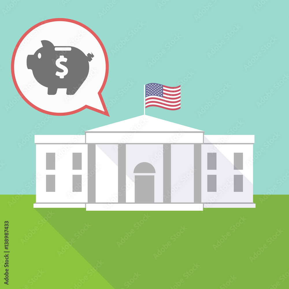 Naklejka premium The White House with a piggy bank