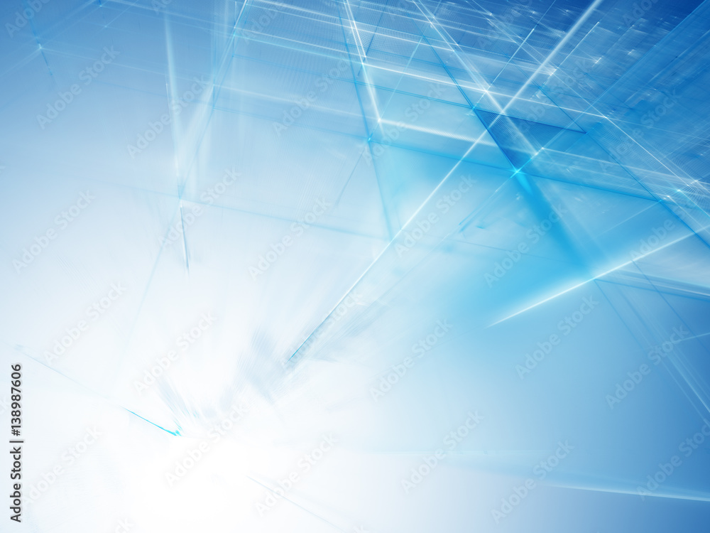 Abstract background element. Fractal graphics series. Three-dimensional composition of intersecting grids. Information technology concept. Blue and white colors. Abstract background element. Fractal graphics series. Three-dimensional composition of intersecting grids. Information technology concept. Blue and white colors.