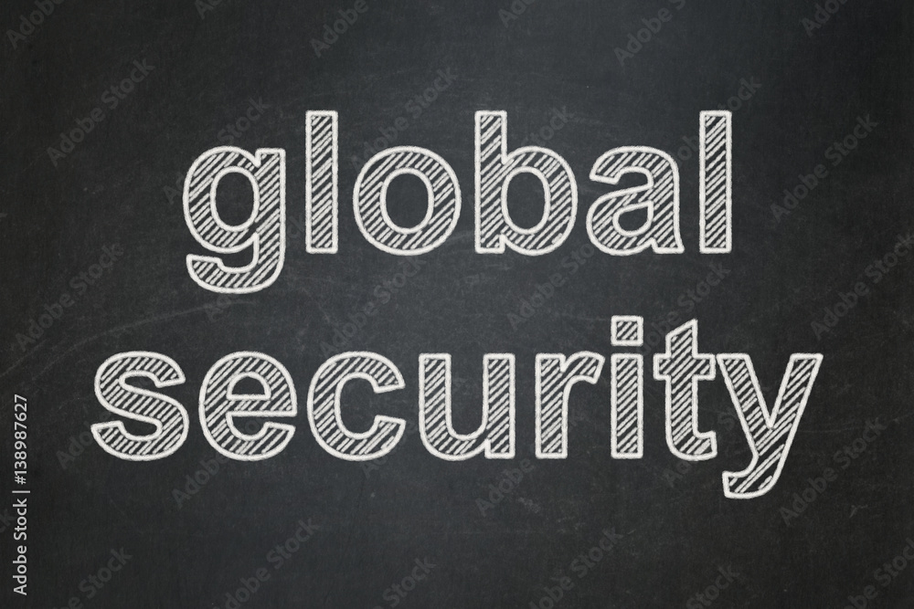 Fototapeta premium Security concept: Global Security on chalkboard background