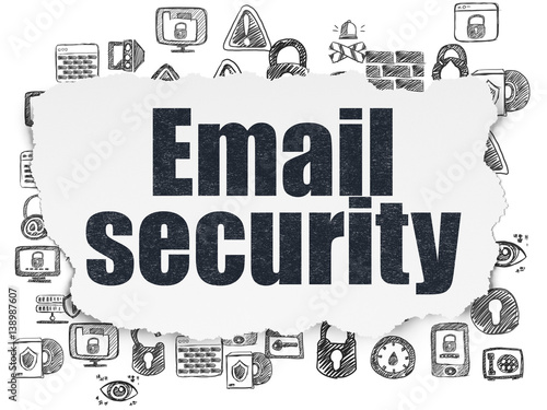Security concept  Email Security on Torn Paper background