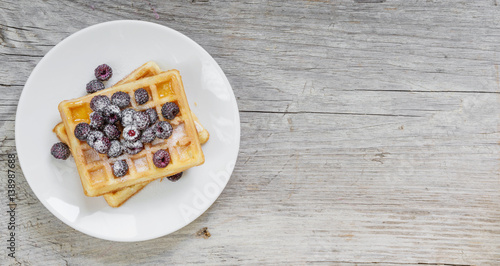 Waffles and fresh berries