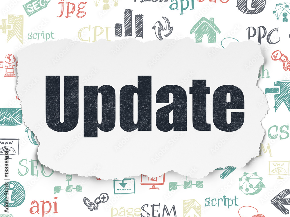 Fototapeta premium Web design concept: Update on Torn Paper background