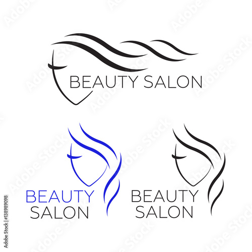 Beautiful woman logo template for hair salon, beauty salon, cosmetic
