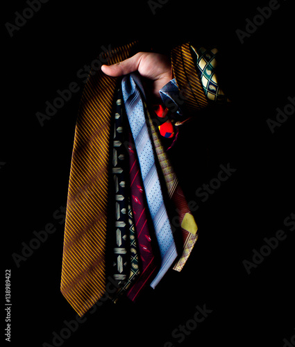 row of neckties collection, pattern, men accessory elegant, fashion