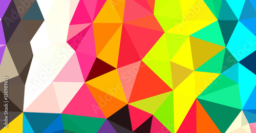Multi color abstract in low poly style illustration graphic background