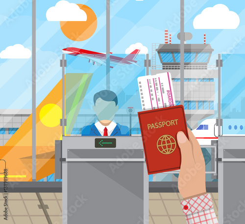 Border control concept, immigration officer