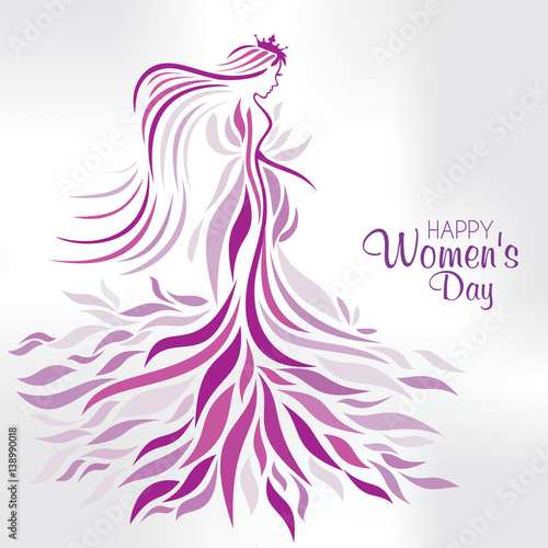 An illustration of a floral princess in celebration of International Womens Day
