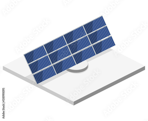 Isometric flat 3D vector outside solar panels