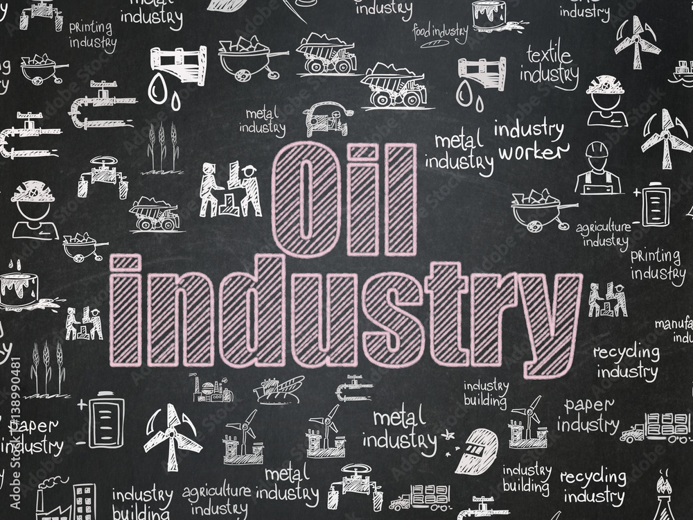 Industry concept: Oil Industry on School board background Industry concept: Oil Industry on School board background