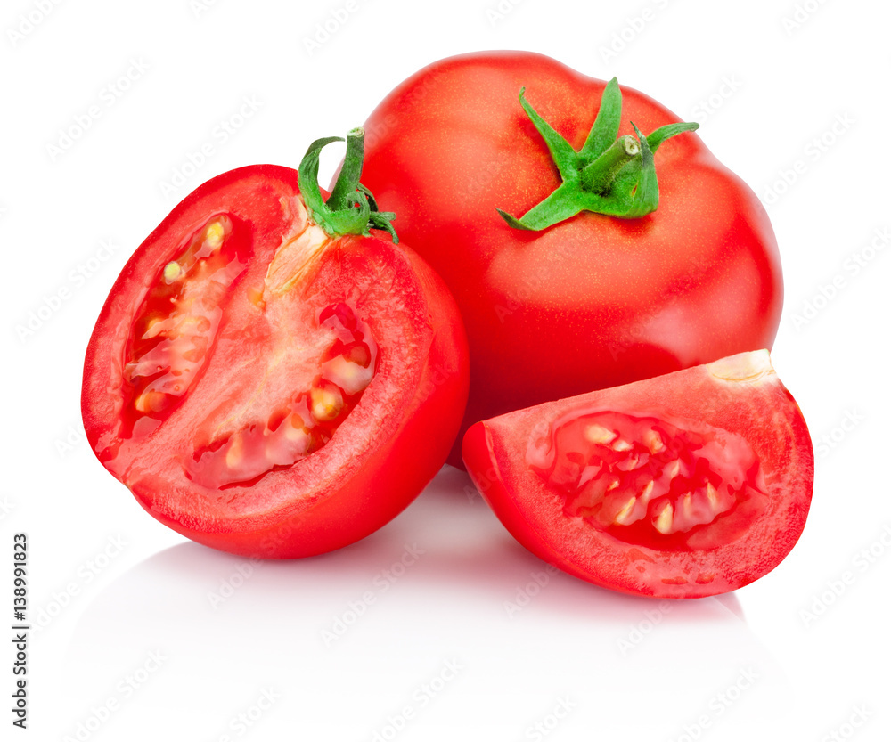 Ripe red tomatoes isolated on white background Ripe red tomatoes isolated on white background