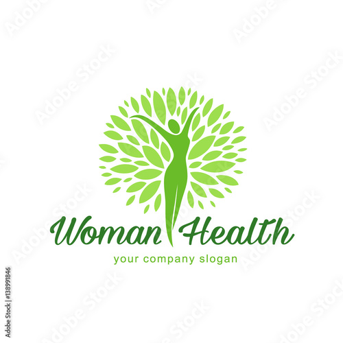 Vector logo design. Wellness and woman health