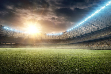 Stickers Stadion Voetbalstadion met verlichte avondsfeer  © TandemBranding