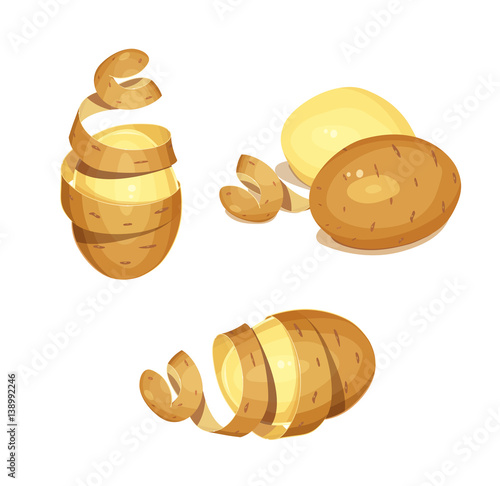 Potatoes with peel. Vegetable foodstuff