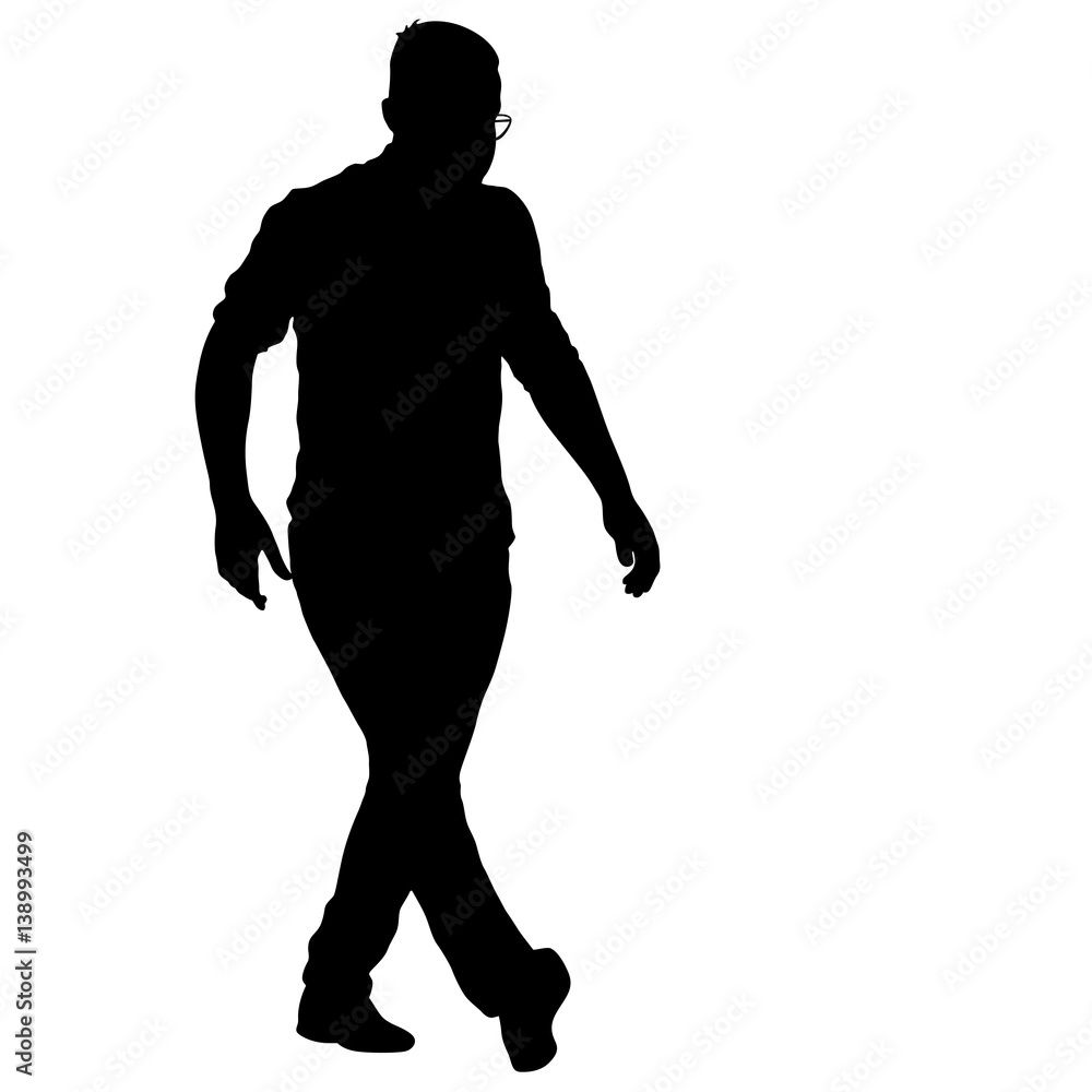 Black silhouettes man on white background. Vector illustration Black silhouettes man on white background. Vector illustration