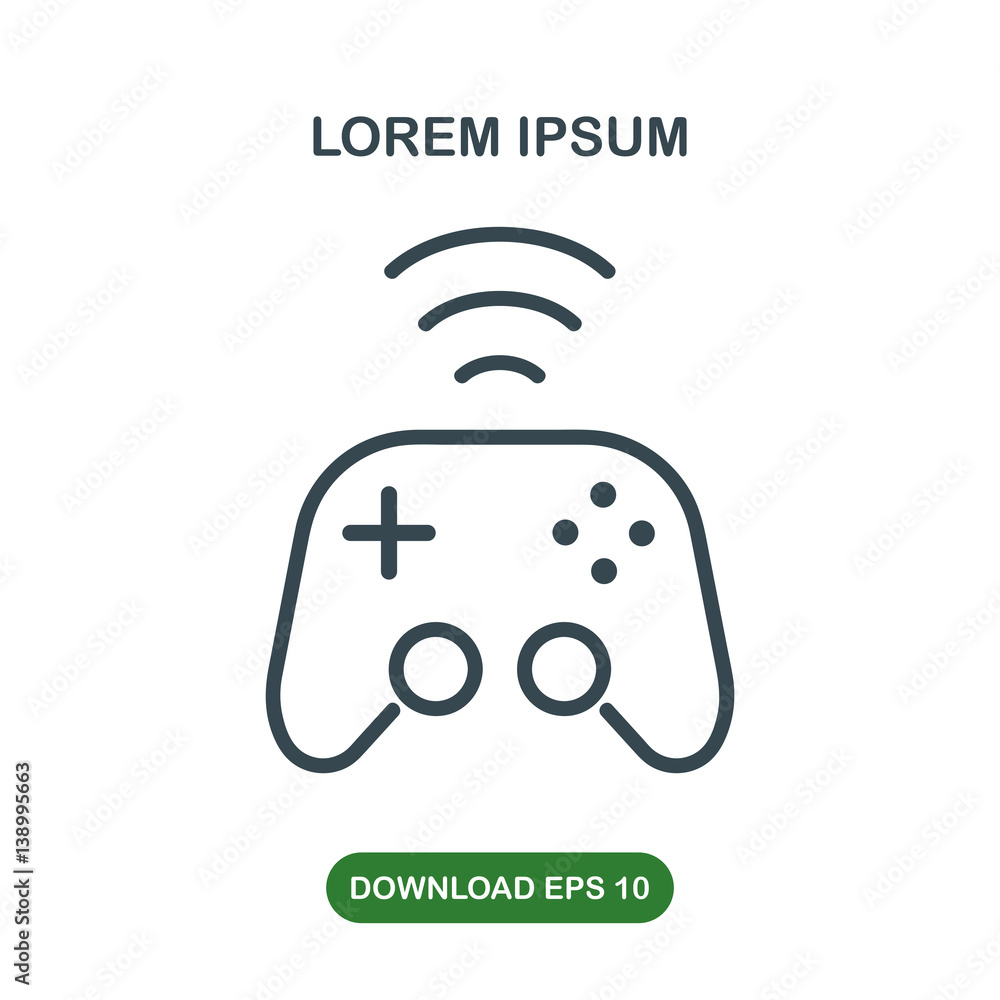 Wireless joystick icon vector Wireless joystick icon vector