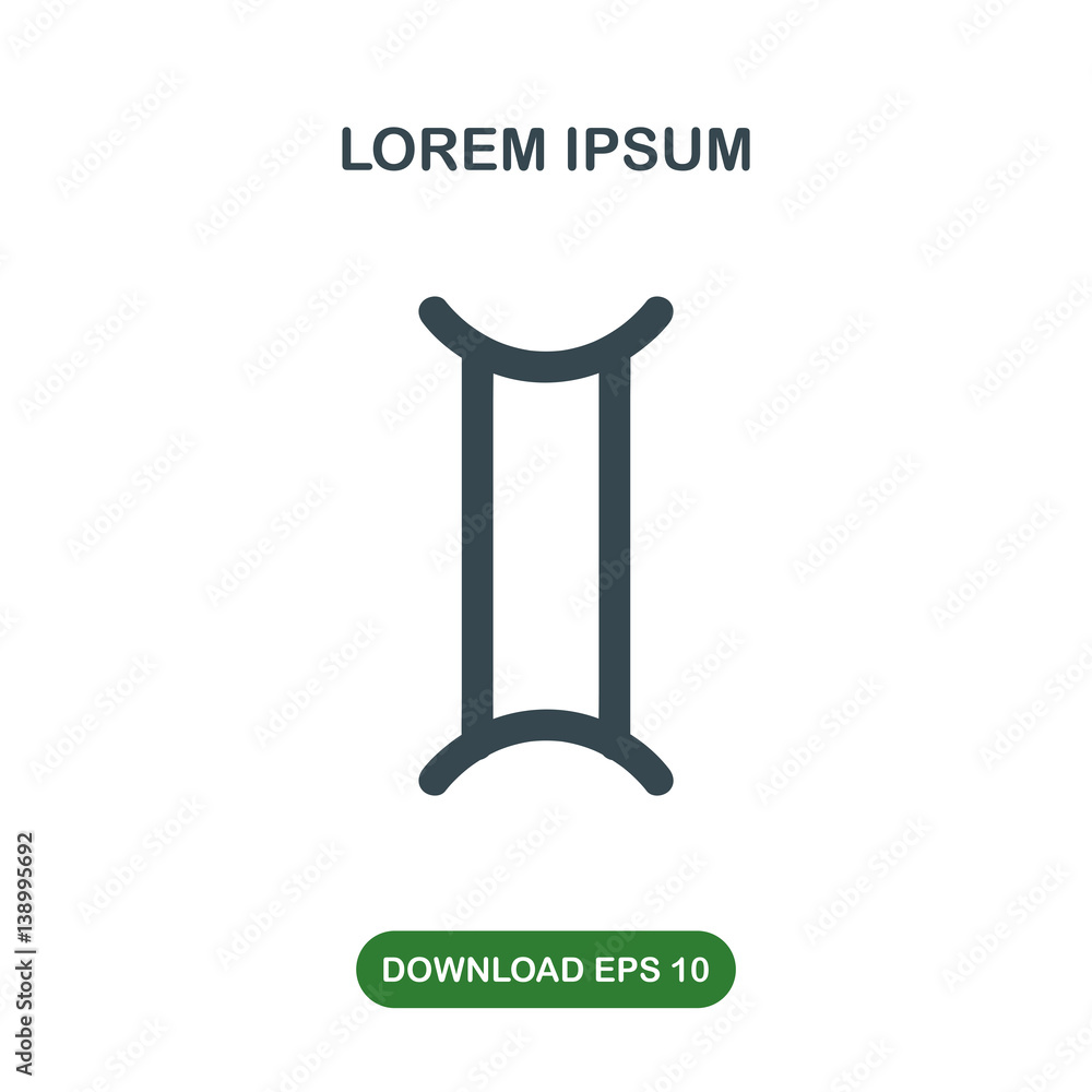 Zodiac gemini symbol icon vector Zodiac gemini symbol icon vector