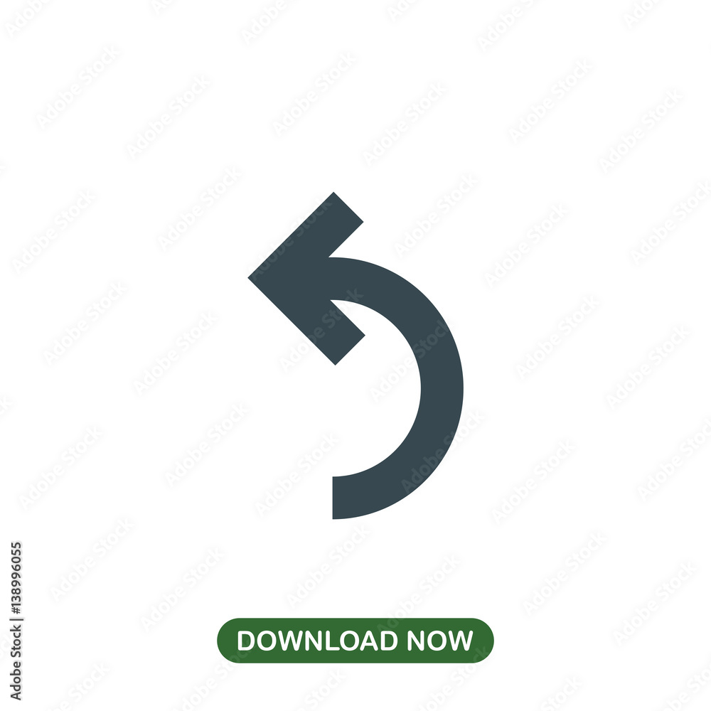 Rounded left arrow icon vector Rounded left arrow icon vector