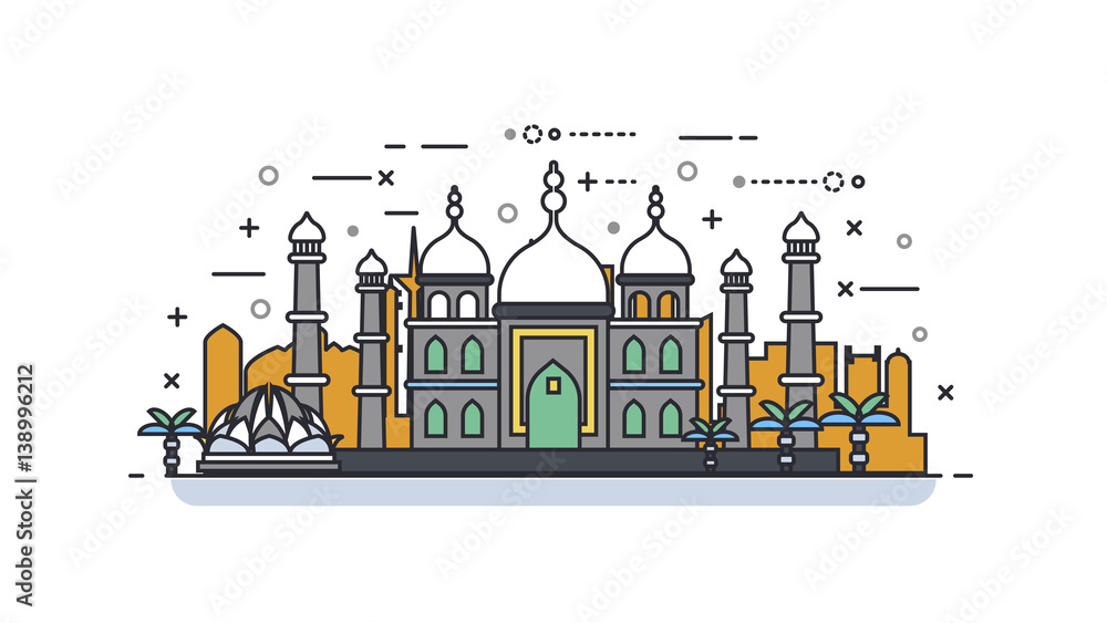India icon linear style India icon linear style