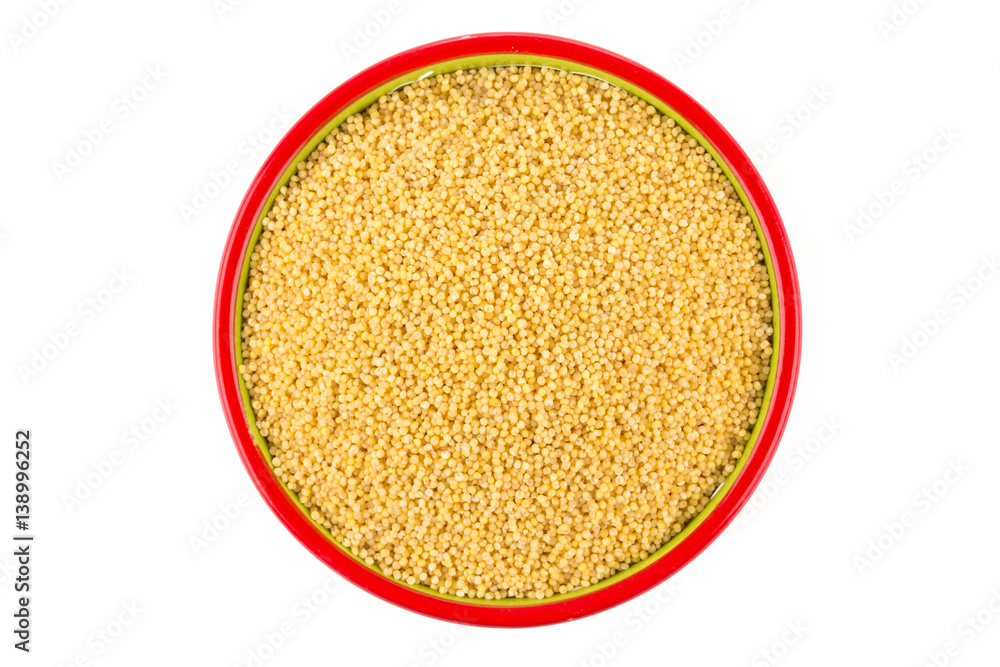 Dry millet isolated on white Dry millet isolated on white