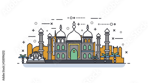 India icon linear style
