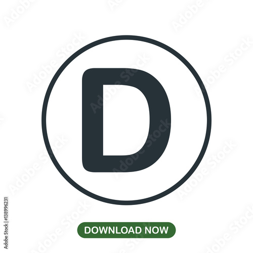 Free Download D letter icon vector - GFXLoad